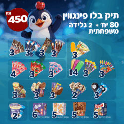 ⁦תיק בלו פינגווין (80 יחידות + 2 חפיסות שוקולד בלו פינגווין)⁩ – תמונה ⁦2⁩