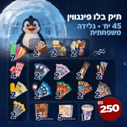 ⁦תיק בלו פינגווין (45 יחידות + חפיסת שוקולד בלו פינגווין)⁩ – תמונה ⁦2⁩